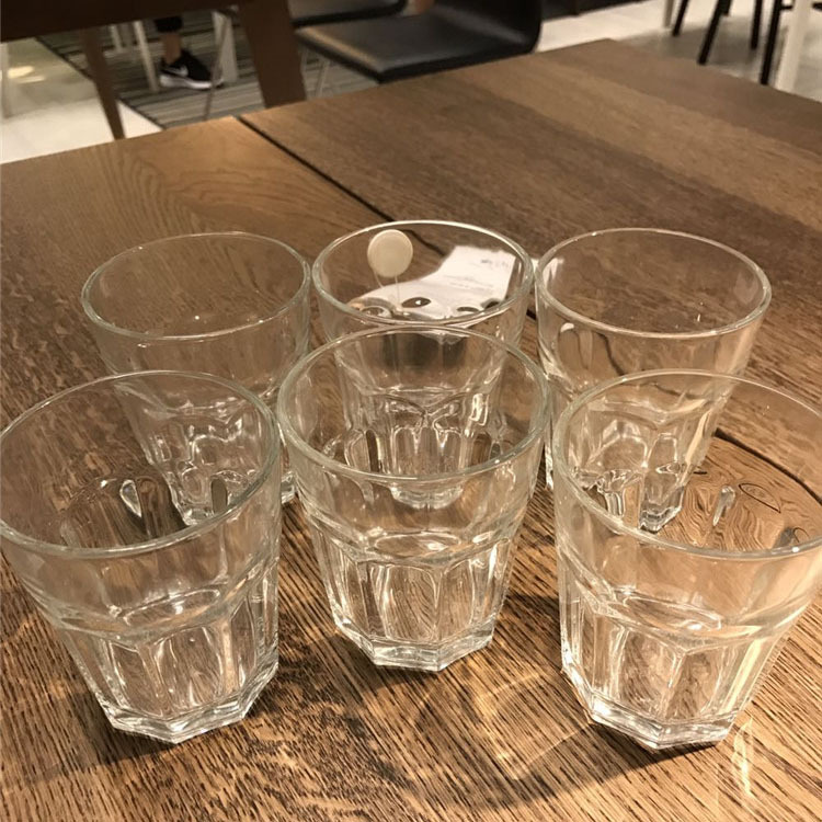 Ikea Ikea Borker Cup Transparent Tempered Glass 6-Piece Set of Dining and Restaurant Water Cups and Wine Cups Free Shipping