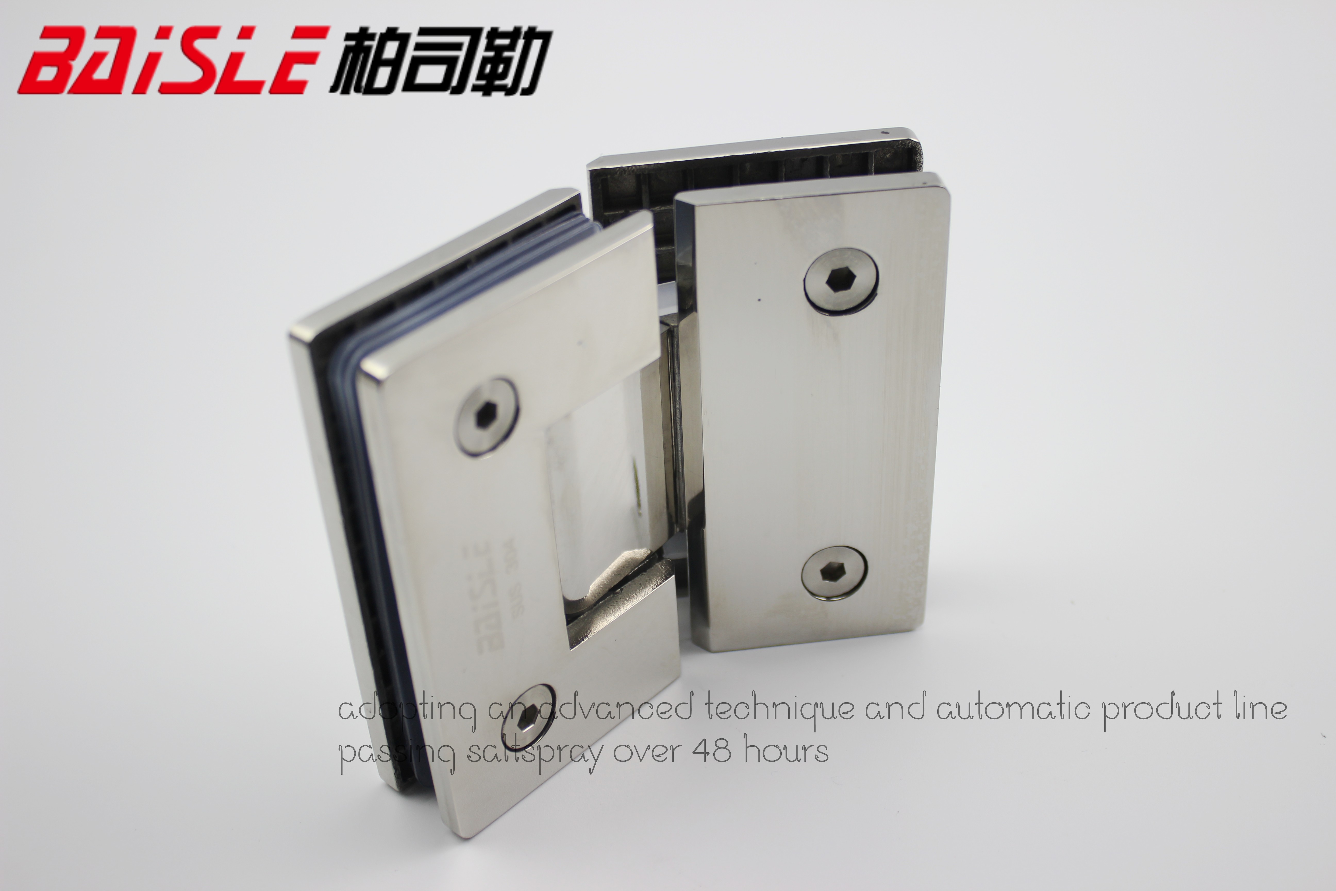 Berseler bright light fine cast 304 stainless steel bathroom clip without frame door glass clip 135 degrees Jiang Zhejiang Shanghai
