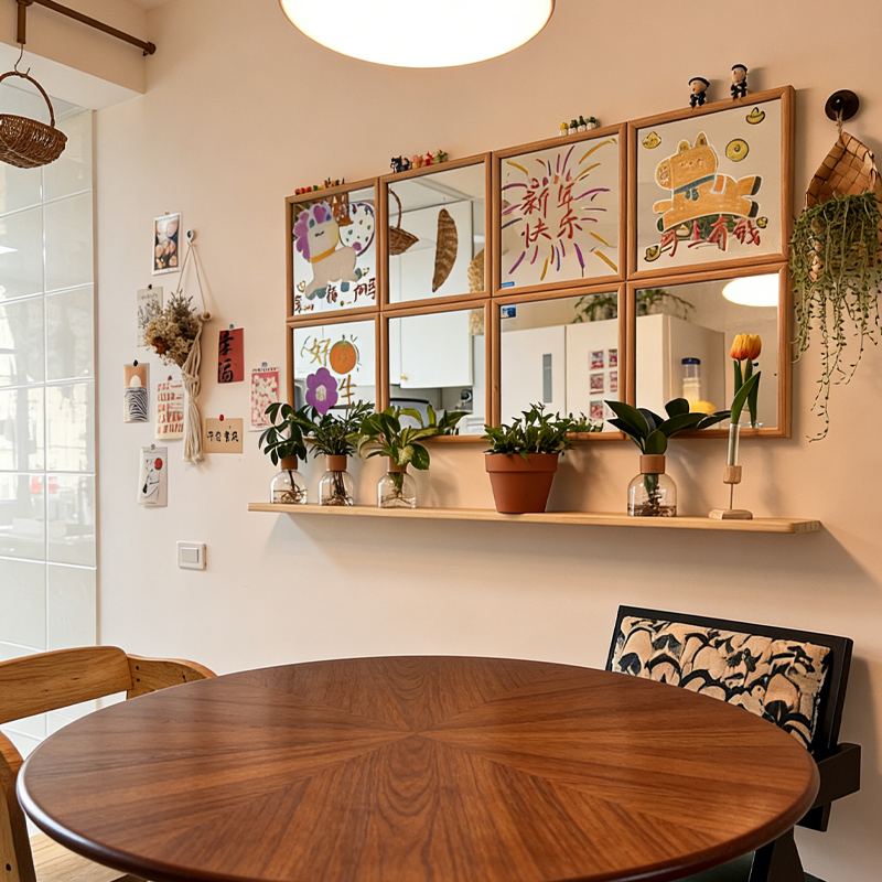 Creative Ins-Style Wall Graffiti Mirror Photo Frame DIY Materials for Living Room Background Wall Holiday Atmosphere Decoration