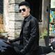 Stylish men's motorcycle leather jacket new slim short autumn new leather jacket men's Korean style trendy and handsome leather jacket men