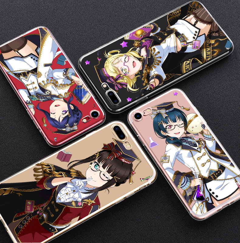 Nhóm nước Aqours xung quanh oppo apple Xse8 kê 6 Huawei vivox20 điện thoại di động vỏ phim hoạt hình sticker ngôi sao