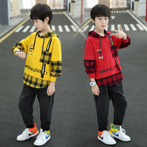 Boys long sleeve 2022 Spring Fashion in big childhood holiday two plates plug T - shirt children spring and fall coat 9