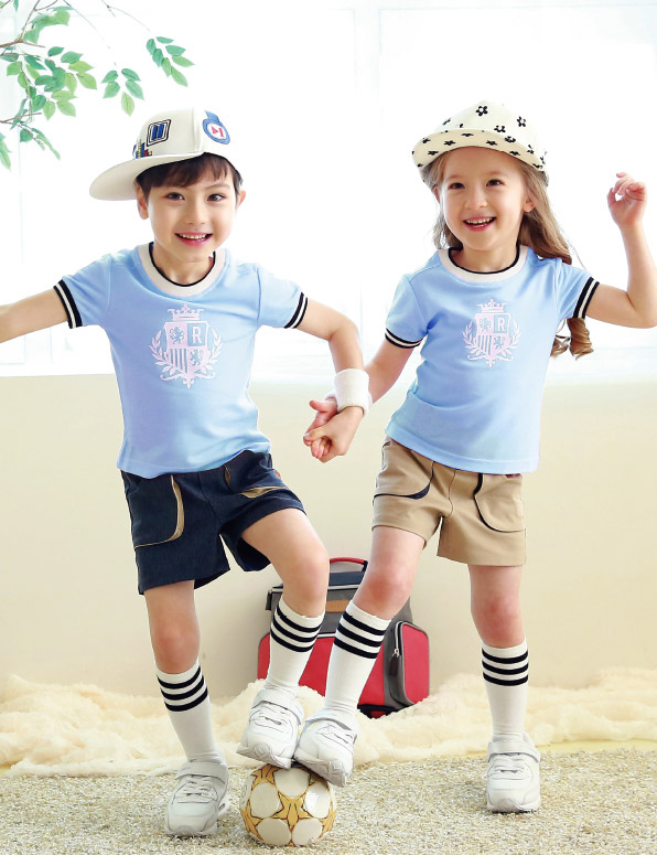 Đồng phục học sinh trẻ em Hàn Quốc mẫu giáo vườn hè quần áo cotton Anh gió trường tiểu học phục vụ mùa hè cho phù hợp với thủy triều - Đồng phục trường học / tùy chỉnh thực hiện shop trẻ em