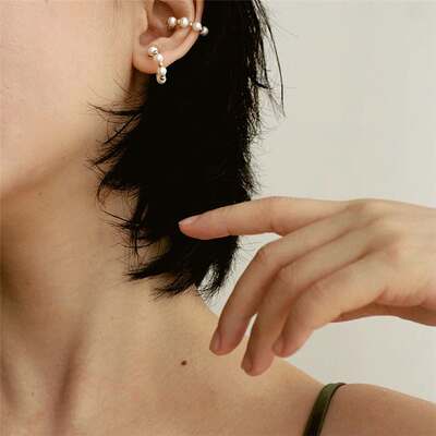 NOTTU 2021 Simple new style natural freshwater pearl handcrafted beaded, elegant earless magnet earrings for women