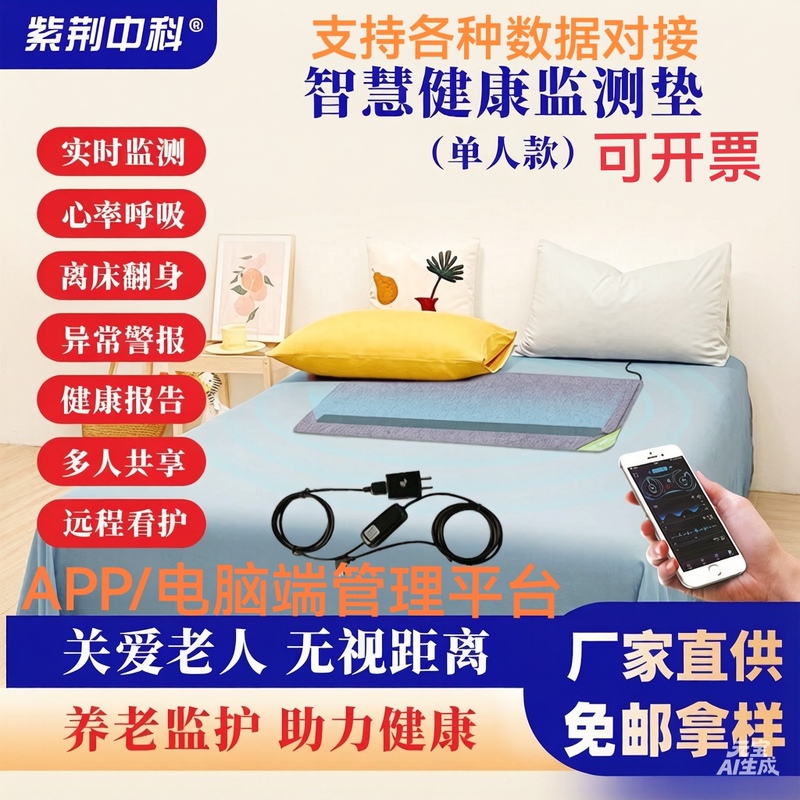 Ai Intelligent Sleep Monitoring Pad, Heart Rate and Apnea Monitor, Snoring Vital Signs Monitor, Remote Care Device Ai Intelligent Sleep Monitoring Pad, Heart Rate and Apnea Monitor, Snoring Vital Signs Monitor, Remote Care Device