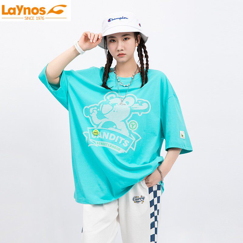 22 new Reynolds outdoor pure cotton short-sleeved shirt fashion trend printing cotton T-shirt round neck casual sun protection clothing