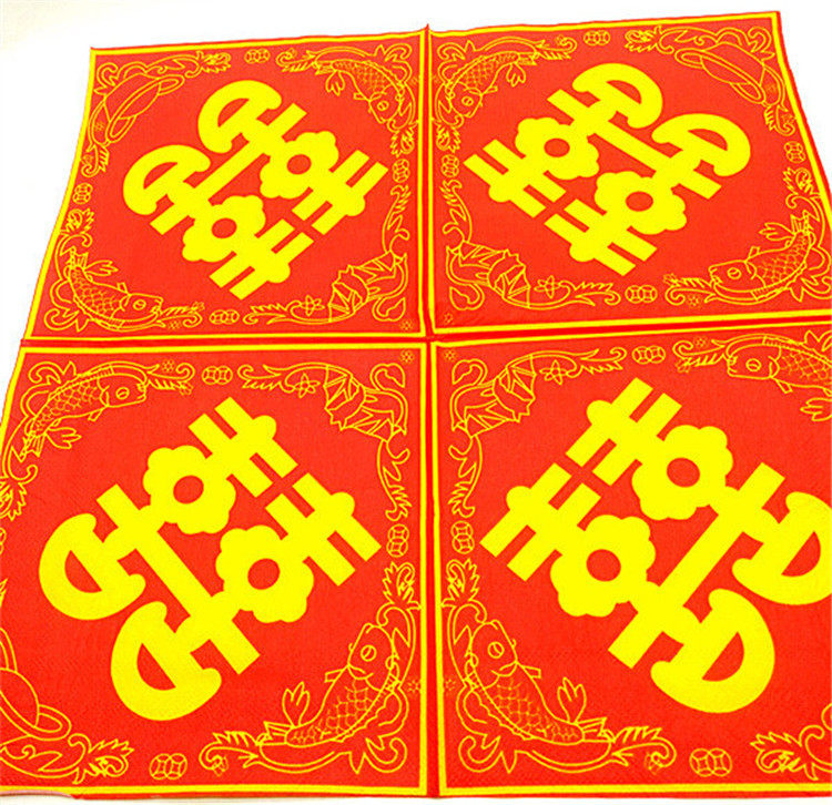 Color Wedding Napkin Tissue Wedding Breakfast Married with 20 red double - seat multiple 20 packs