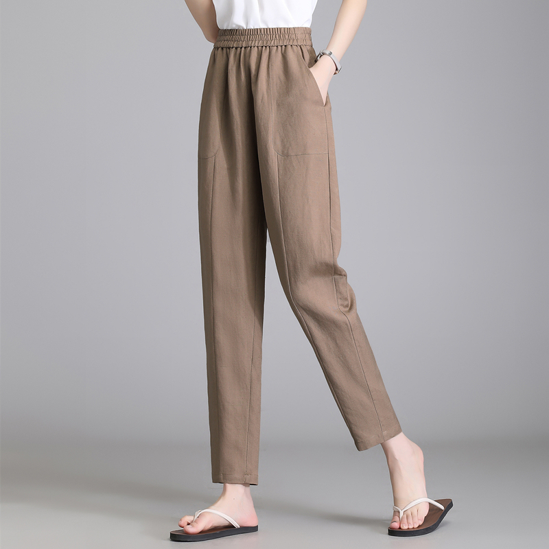 Yiyang Jieliya Linen Women's Pants Summer Thin Style 2026 New Harem Dad-Style Nine-Point Pants Women's Shenzhen Nanyou Women's Pants Yiyang Jieliya Linen Women's Pants Summer Thin Style 2026 New Harem Dad-Style Nine-Point Pants Women's Shenzhen Nanyou Women's Pants