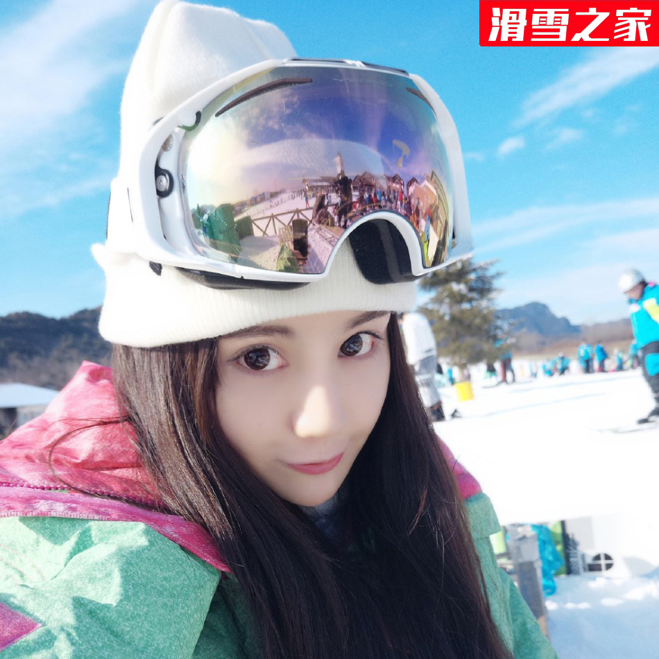 Ski home advanced anti-fog ski goggles replaceable lens glasses men and women can wear myopia glasses adult mountaineering