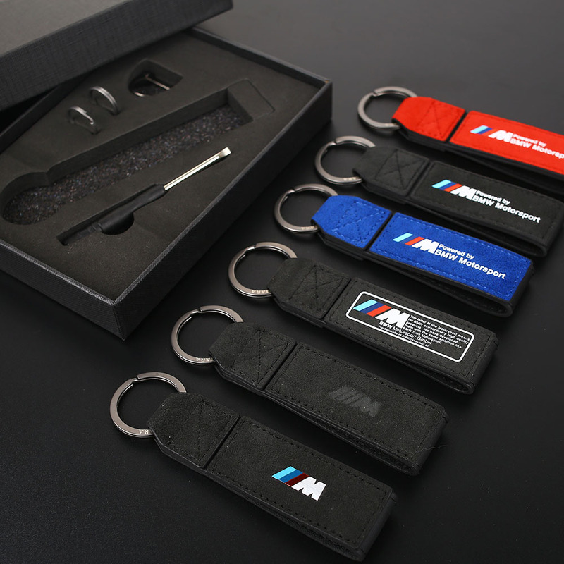 Suede Leather Car Key Cover Pendant Suitable for Bmw Car Keychains
