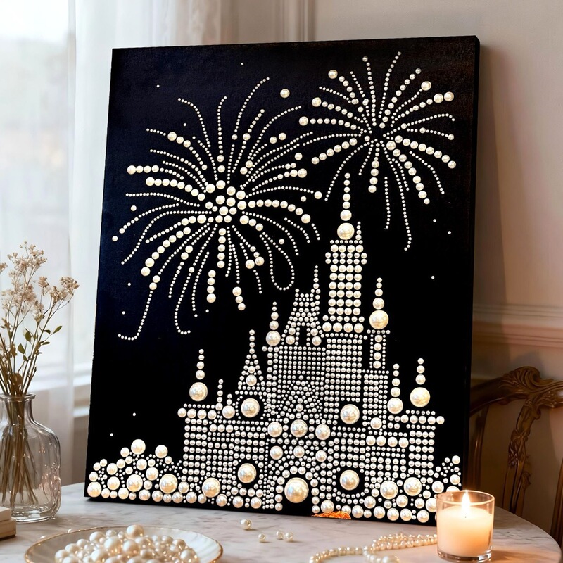 Dream Castle DIY Pearl Painting Handmade Creative Gift Paste-On Living Room Decoration Hanging Painting High-End Children's Gift