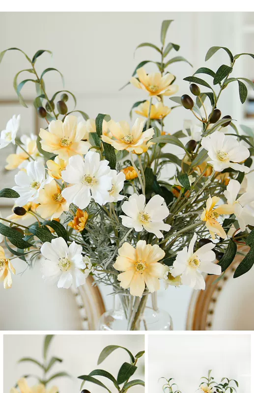 Jiu Jiu Qi Er Ge Sang hoa nhỏ vũ trụ hoa nhân tạo hoa nhân tạo phòng khách hoa trang trí tủ tivi bàn ăn hoa 10 que - TV
