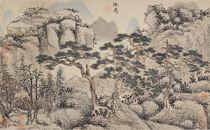 Ming four Shen Zhisongtu authentic copy painting Antique painting Banner landscape decorative painting Copy manuscript