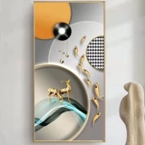 Живопись в конце вертикальной версии коридора, современный легкий роскошный вход настраивается, большая картина в гостиной размером с гостиной