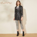 cửa hàng flagship chính thức Dunnu của DUNNU mùa xuân 2020 mới 100 gói đen tie dây đeo áo khoác da strapped dài ngang lưng 