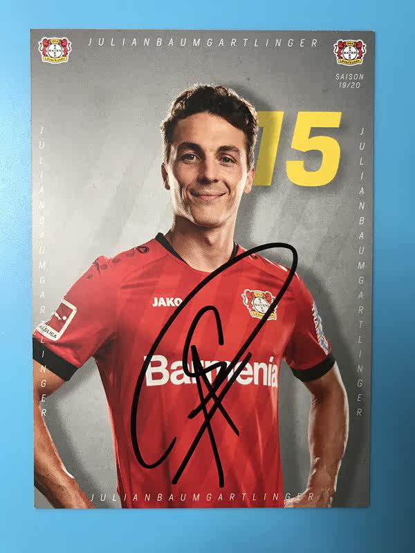 19 20 German Leverkusen Baumgartinger pro-pen signature official card