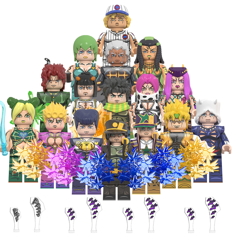 Chinese Building Block Anime Jojo's Bizarre Adventure Amis Rossito Jotaro Kujo Xilun Minifigures