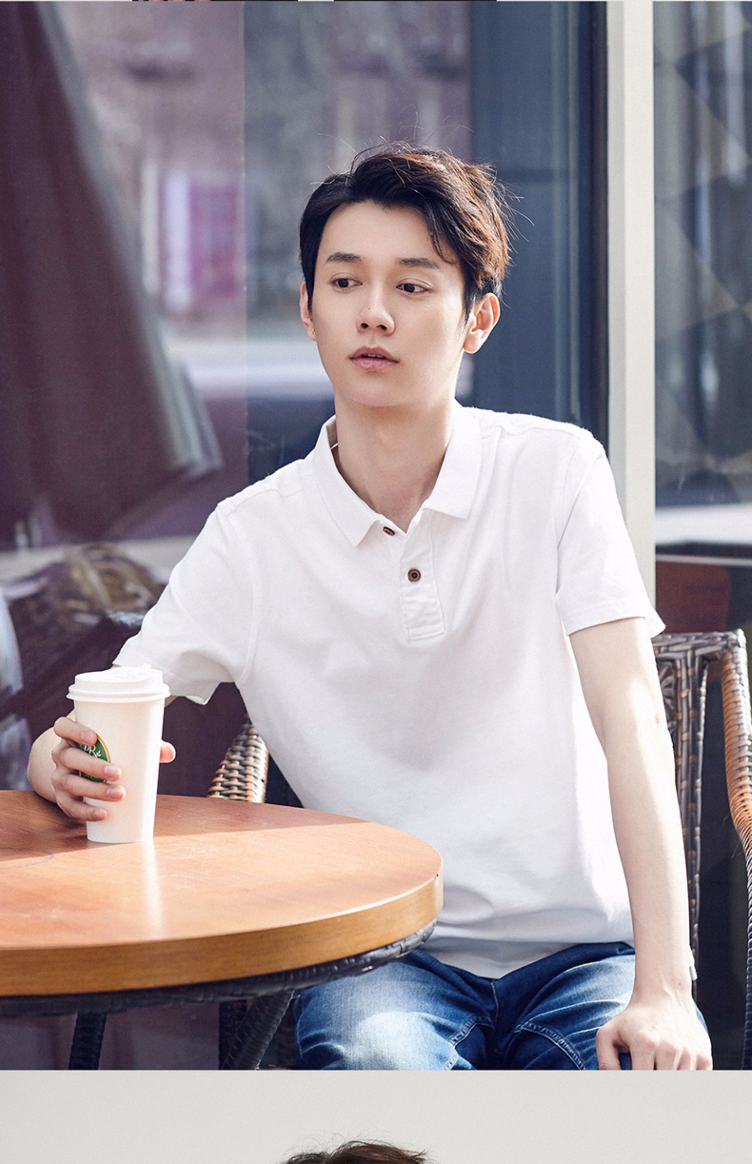 Crayl / Vanke Eslite Thanh niên giản dị Hàn Quốc áo cotton cotton Áo sơ mi nam POLO áo thun nam giặt - Polo áo thun nam polo