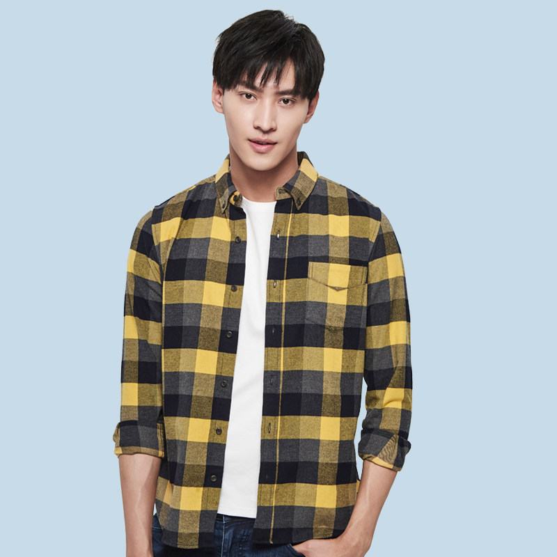 Vancl 凡客诚品 法兰绒 男式长袖衬衫 天猫优惠券折后￥64包邮（￥99-35）多色可选