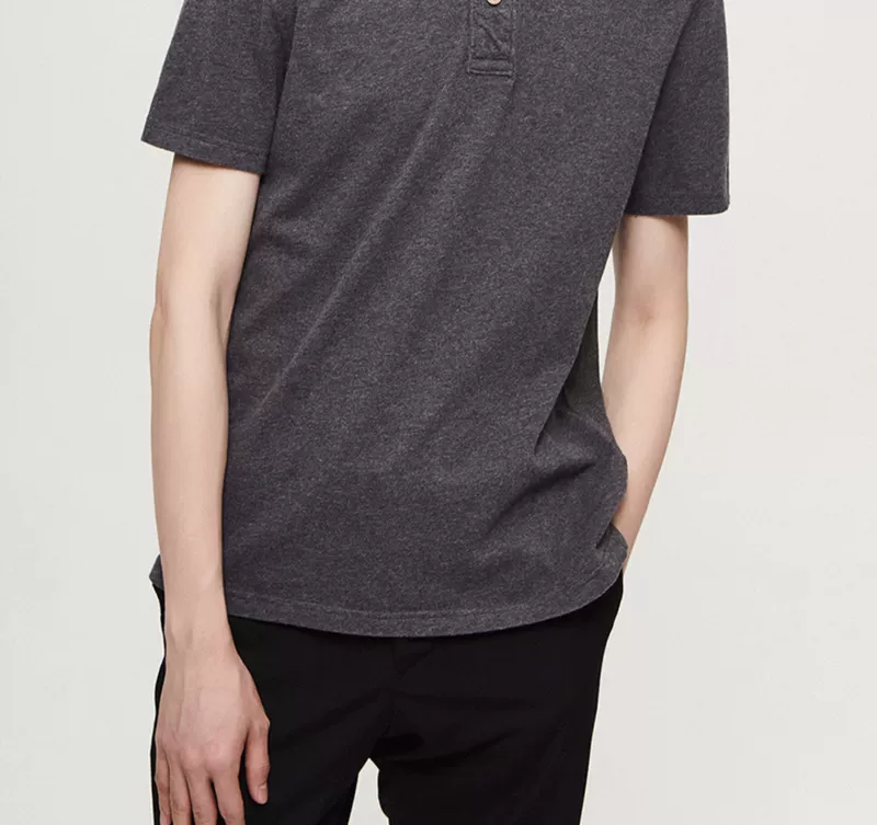 Crayl / Vanke Eslite Thanh niên giản dị Hàn Quốc áo cotton cotton Áo sơ mi nam POLO áo thun nam giặt - Polo