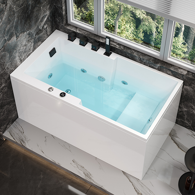 Acrylic Household Small Apartment Deepening with Stool Large Space Surfing Massage Constant Temperature Heating Sitting Deep Soaking Bathtub