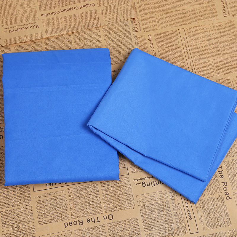 Pure Blue Bed Sheet, Quilt Cover, and Pillowcase Three-Piece Set, Specifically for Student Dormitories, Promotion