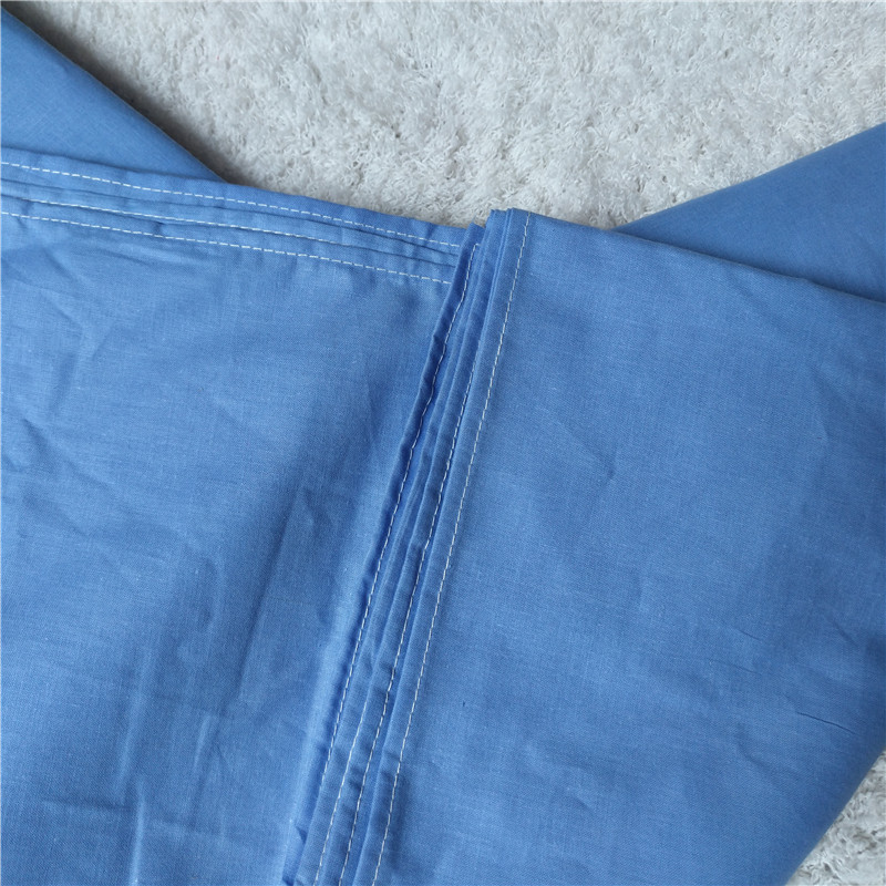 Chất liệu cotton nguyên chất màu xanh bông trải giường chăn gối bệnh viện ký túc xá sinh viên ba mảnh bệnh viện thảm nhung trải giường