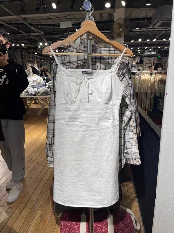 Bm White Lace-Up Dress for Women Official Website Summer New Sexy Waist-Cinching Slimming Bodycon Slip Dress Nightclub Dress