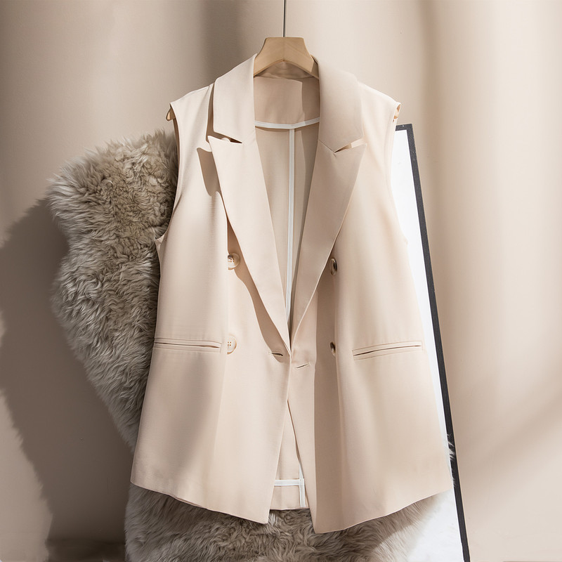 Thin Tencel Linen Suit Vest for Women, Fashionable Summer New Style 2026, Cotton and Linen Outerwear, Loose Large Size Vest