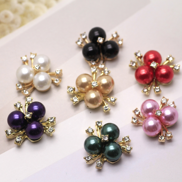 Colorful flower pearl rhinestone decoration DIY jewelry accessories shoe flower decoration drill Korean style flower plate buckle