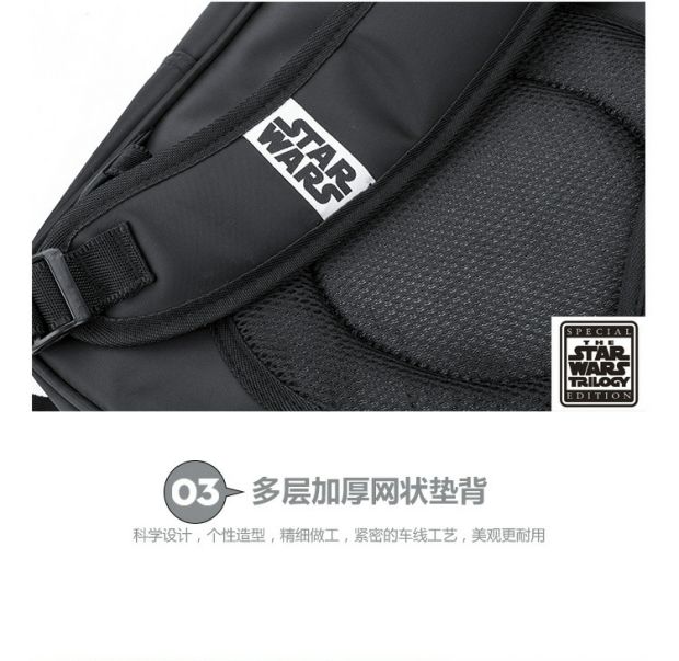 STARWARS Creative Star Wars 3D Personal 3D Ba lô Chiến binh Đen và Trắng Ba lô cá tính balo nữ đi học