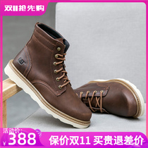 CAT mens shoes Carter tooling shoes high-top trend autumn and winter short boots real cowhide Martin boots lace-up casual