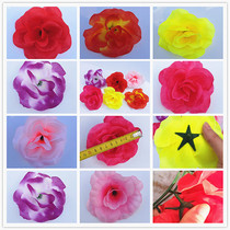 Rose silk flower fake flower simulation flower head single arch flower row door head insert flower ball decoration National Day outdoor