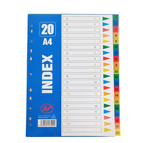 20-page sorting paper color plastic blank 11 holes with English index paging paper folder label huge cost-effective