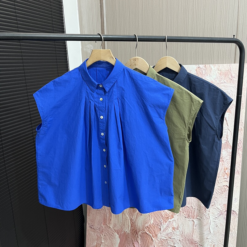「Mu Zao's Careful Selection」Gentle, Simple, Comfortable, Breathable, Lapel Single-Breasted Shirt for Women E7817