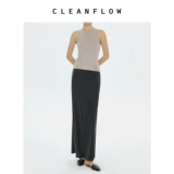 CLEANFLOW Шелковая черная юбка, изысканный стиль