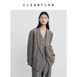 CLEANFLOW Элитный шерстяной элегантный весенний пиджак классического кроя из сандалового дерева, изысканный стиль