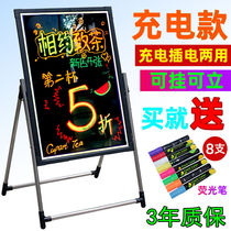 Led electronic plug-in fluorescent plate 50 70 luminous billboard luminous small blackboard shop publicity display poster board