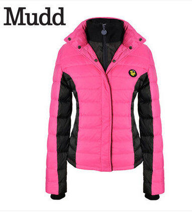 Оригинальная женская демисезонная повседневная спортивная теплая куртка-пуховик Mudd с капюшоном, облегающая, толстая, на меху