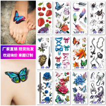 Spot 3D tattoo stickers butterfly waterproof tattoo stickers European and American popular butterfly flower 3D tattoo stickers