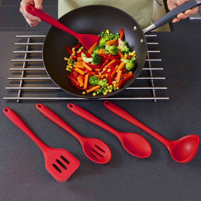 Full set spoon shovel quality silicone ware 5 pieces of kit not stained with pan fried vegetable pan shovel soup more spoonful tool