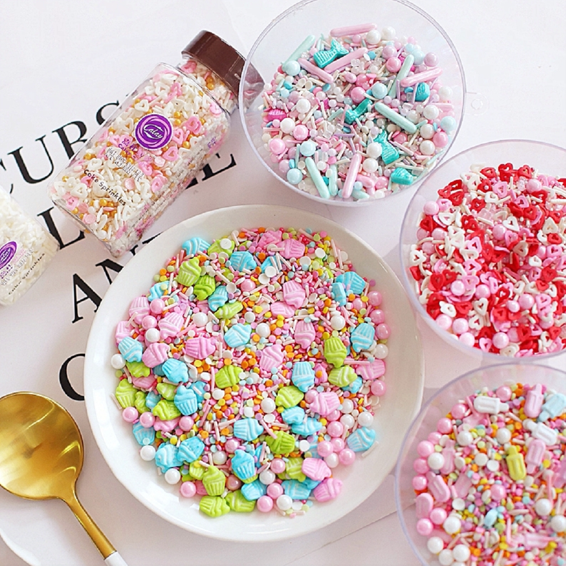 Valentine's Day cake decorative candy edible phantom sugar bead sugar needle macaron color circle circle sugar decorative sugar