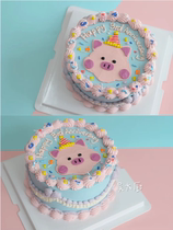 Net red cartoon cute birthday cake decorated soft pork pig plugin pig fittings birthday swing hat pig swing