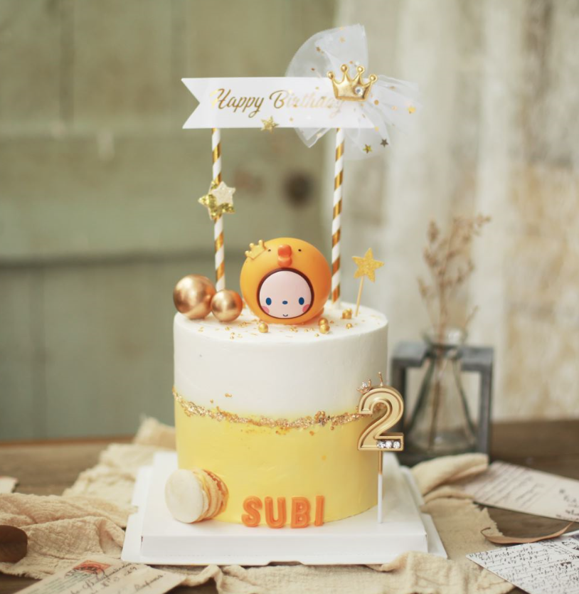 Crown Monkey Brand Cartoon Cake Decoration Pendulum doll groveling doll Series Little Chicken Baby Birthday Cake 