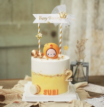 Crown Monkey Brand Cartoon Cake Decoration Pendulum doll groveling doll Series Little Chicken Baby Birthday Cake