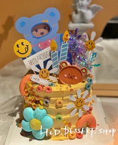 Netred Korea Cartoon Bear Candle Birthday Cake Decoration Fittings Retro-Coloured Balcher Fruit Cereal Cereal Cereal Cereal Cereal Cereal Cereal Cell