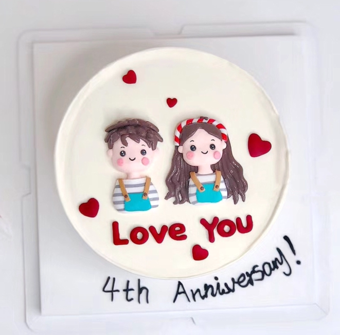 Net Red Cake Decoration Pendulum 7 New Year's Valentine's Day Couple cake Decorative Soft Pottery Plug-in Girl Boy Swing 