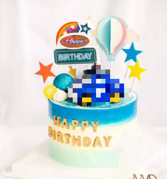 Cake decoration fittings Q version deformation team police vehicle deformation robot glowing stereo neon sign