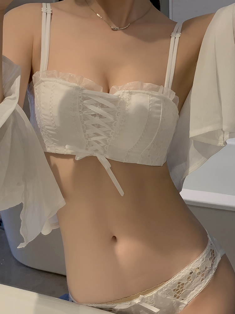 Strapless bra non-slip one-word shoulder support without steel ring anti-sagging breast tube top underwear girl