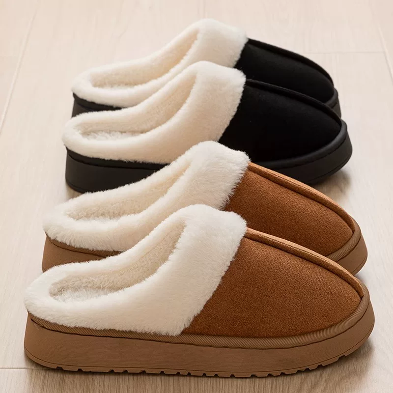 Home Indoor Cotton Slippers Women's Shit Feeling Cotton Slippers Women's Autumn and Winter 2024 New Non-Slip Thick Soles Can Be Weared Outside